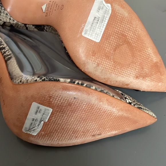 SCHUTZ Cendi Snake-Embossed Clear Pumps - Picture 6 of 9